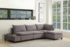 Badewadi Light Gray Fabric 5pc Sectional With Storage Console