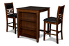 Majale Brown PU 30 Inch 3pc Counter Height Set