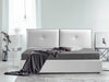 Mahadikwadi White Leather King Storage Bed