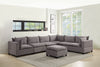 Badewadi Light Gray Fabric 7pc Sectional with Ottoman