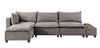 Badewadi Light Gray Fabric 5pc Sectional With Storage Console