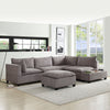 Badewadi Light Gray Fabric 6pc Sectional with Storage Console