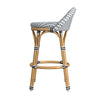 Donewadi Black White Outdoor Rattan Metal Low Back Counter Stool