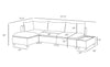 Badewadi Light Gray Fabric 5pc Sectional With Storage Console
