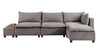 Badewadi Light Gray Fabric 5pc Sectional With Storage Console