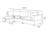 Badewadi Light Gray Fabric Reversible Sectional With Ottoman