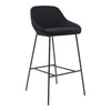 Konvade Black Fabric Bar Stool