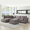Badewadi Light Gray Fabric 6pc Sectional with Storage Console