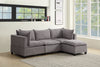 Badewadi Light Gray Fabric Reversible Sectional With Ottoman