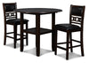 Majale Ebony PU 42 Inch 3pc Counter Height Set