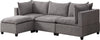 Badewadi Light Gray Fabric Reversible Sectional With Ottoman