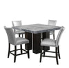 Kurundawad Gray Silver 5pc Counter Height Set