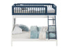 Ekondi Navy Blue White Twin Over Full Bunk Bed