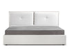 Mahadikwadi White Leather King Storage Bed