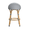 Donewadi Black White Outdoor Rattan Metal Low Back Counter Stool