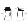 Konvade Black Fabric Bar Stool