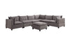 Badewadi Light Gray Fabric 7pc Sectional with Ottoman