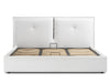 Mahadikwadi White Leather King Storage Bed