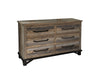 Chawl Loft Two Tone Gray Brown 6 Drawer Dresser