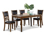 Majale Brown PU 60 Inch 5pc Dining Set