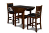 Majale Brown PU 42 Inch 3pc Counter Height Set
