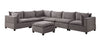 Badewadi Light Gray Fabric 7pc Sectional with Ottoman