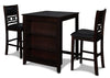 Majale Ebony PU 30 Inch 3pc Counter Height Set