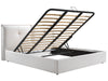 Mahadikwadi White Leather King Storage Bed