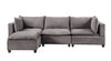 Badewadi Light Gray Fabric Reversible Sectional With Ottoman