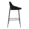 Konvade Black Fabric Bar Stool