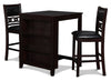 Majale Ebony PU 30 Inch 3pc Counter Height Set