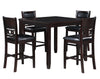 Majale Ebony PU 42 Inch Square 5pc Counter Height Set