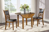 Majale Brown PU 42 Inch 5pc Drop Leaf Dining Set