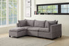 Badewadi Light Gray Fabric Reversible Sectional With Ottoman