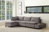 Badewadi Light Gray Fabric 5pc Sectional With Storage Console