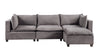 Badewadi Light Gray Fabric Reversible Sectional With Ottoman