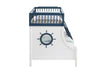 Ekondi Navy Blue White Twin Over Full Bunk Bed