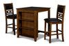 Majale Brown PU 30 Inch 3pc Counter Height Set