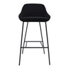 Konvade Black Fabric Bar Stool