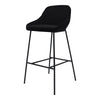 Konvade Black Fabric Bar Stool