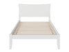 Longhe White Full Platform Bed with Charging Station