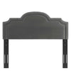 Gudewadi Charcoal Velvet Twin Headboard