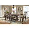 Halkarni Walnut Wood 7pc Dining Set with Wooden Side Chairs