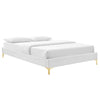 Koor White Velvet Full Bed Frame