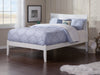 Longhe White Full Platform Bed with Charging Station