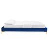 Koor Navy Velvet Queen Bed Frame