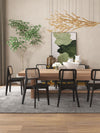 Hirawade 4 Black Nature Cane Square Dining Chairs