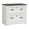 Jainyal Wirebrushed White Bunching Lateral File Cabinet