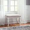 Asalaj Antique White Weathered Bark Accent Bench