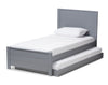 Latagaon Grey Wood Twin Platform Bed with Trundle